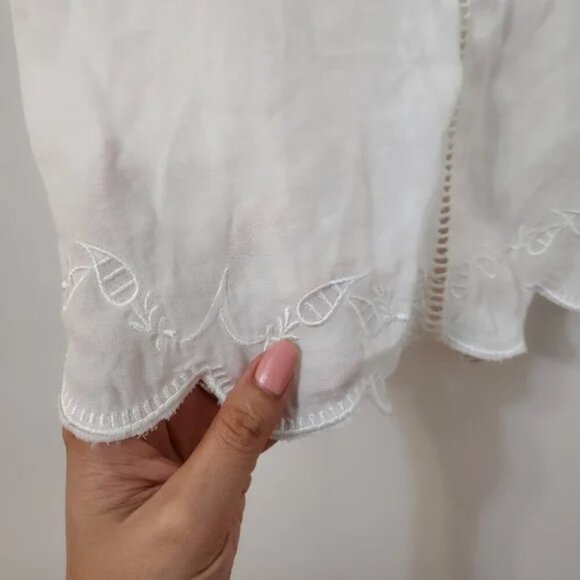 MinkPink Castaway Ivory Embroidered Two Piece Cami Top and Shorts Set Small b113 - Picture 14 of 16